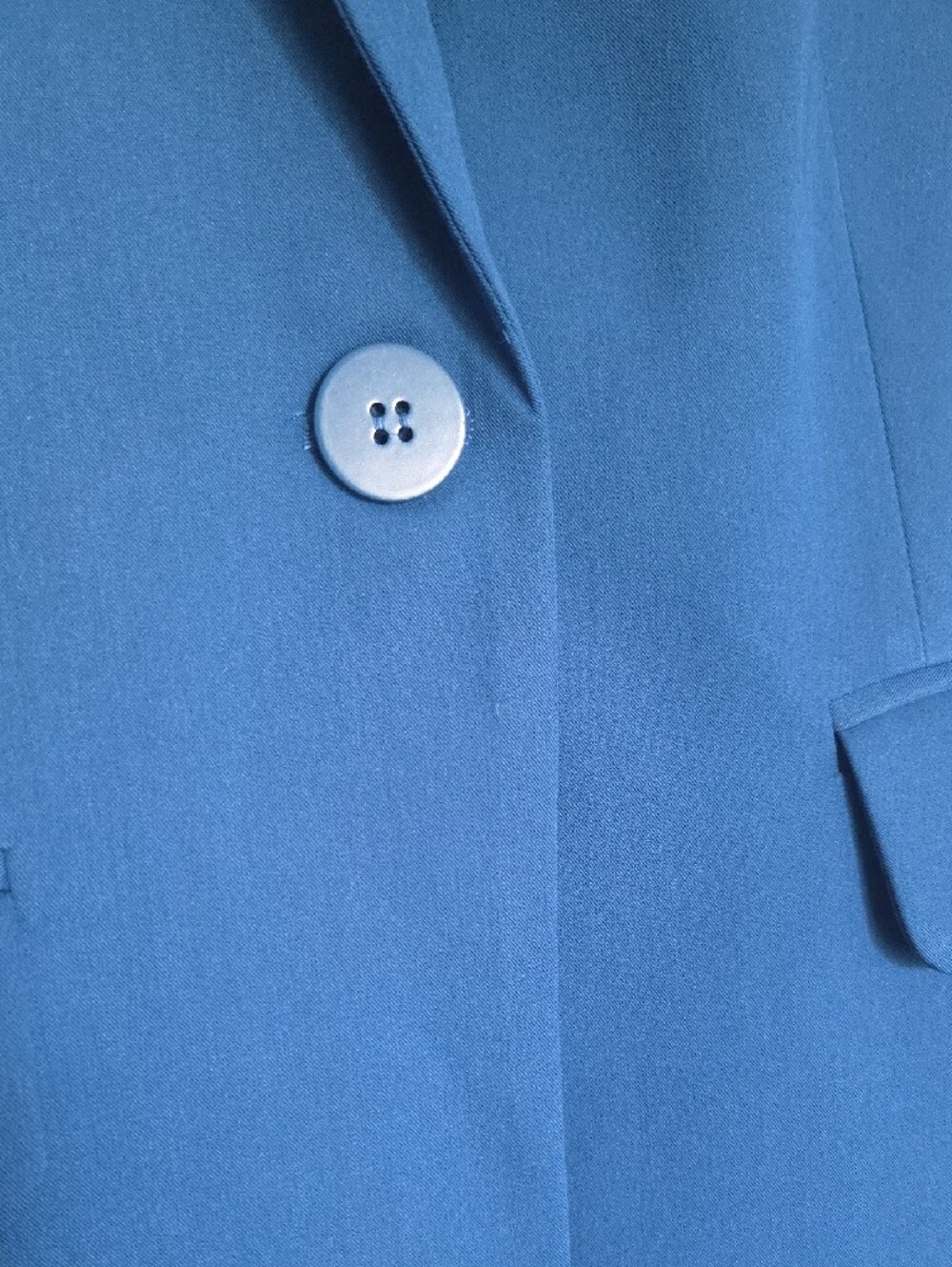 Classic Blue Single-Button Women's Blazer - Picture 3 of 4